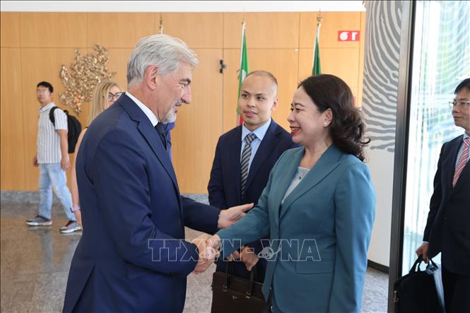 Phó Chủ tịch nước Võ Thị Ánh Xuân gặp Chủ tịch vùng Lombardy Attilio Fontana